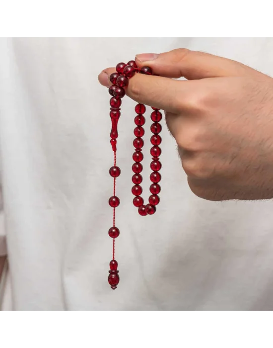 Yuvarlak Sıkma Kehribar Tesbih