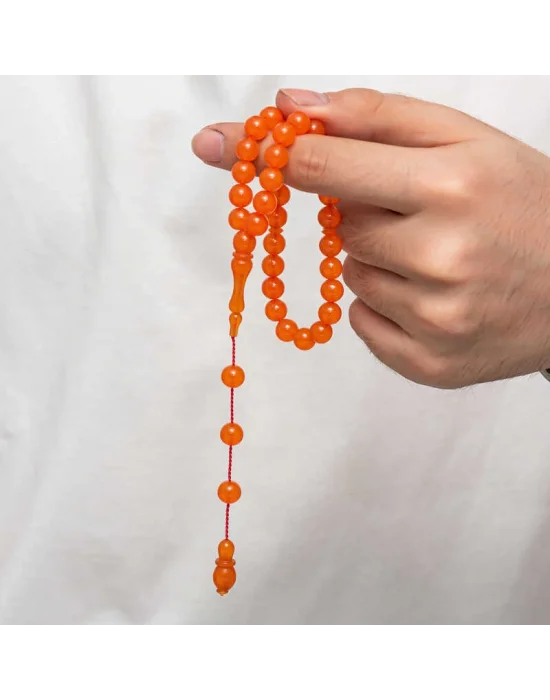 Yuvarlak Sıkma Kehribar Tesbih