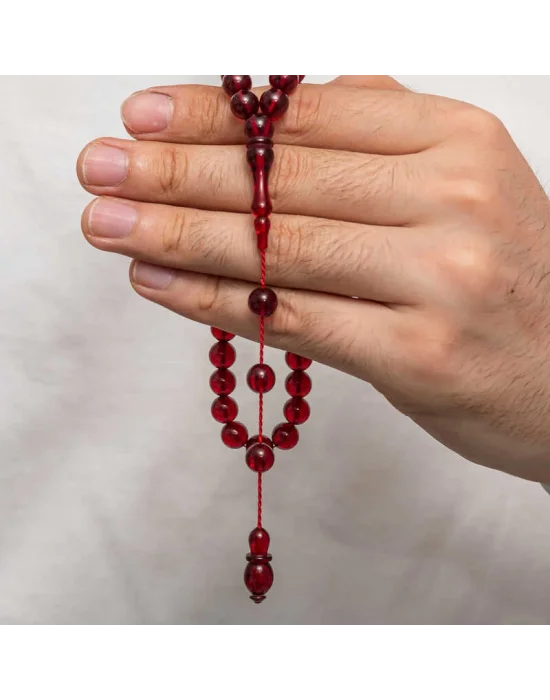 Yuvarlak Sıkma Kehribar Tesbih