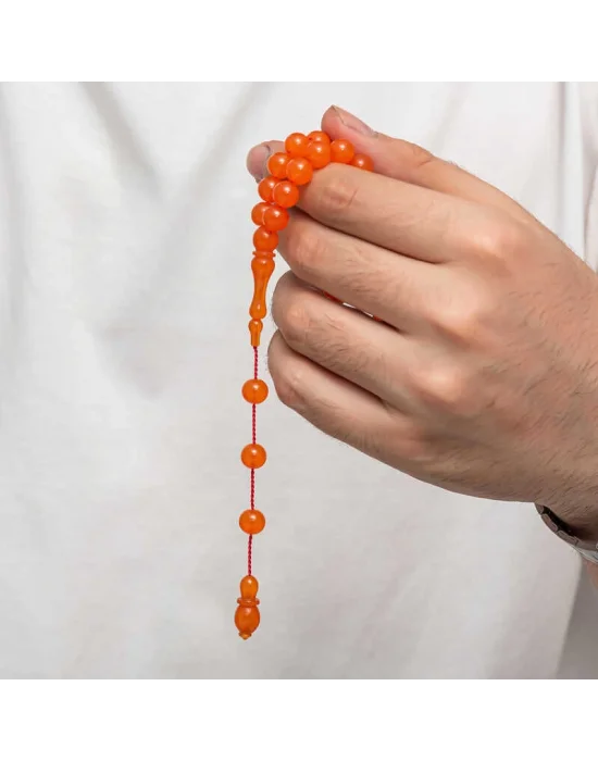 Yuvarlak Sıkma Kehribar Tesbih