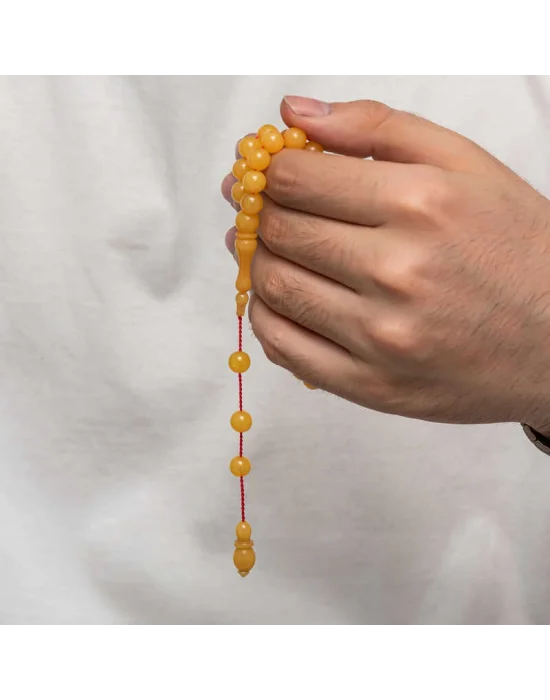 Yuvarlak Sıkma Kehribar Tesbih