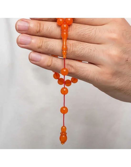 Yuvarlak Sıkma Kehribar Tesbih