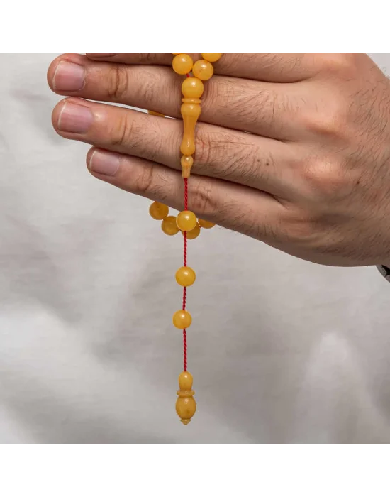 Yuvarlak Sıkma Kehribar Tesbih