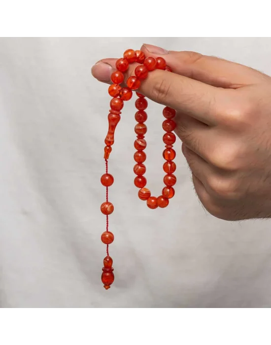 Yuvarlak Sıkma Kehribar Tesbih