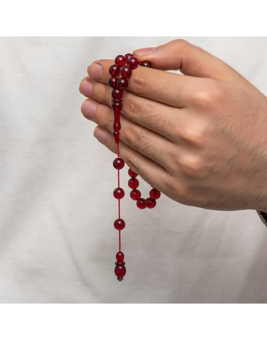 Yuvarlak Sıkma Kehribar Tesbih