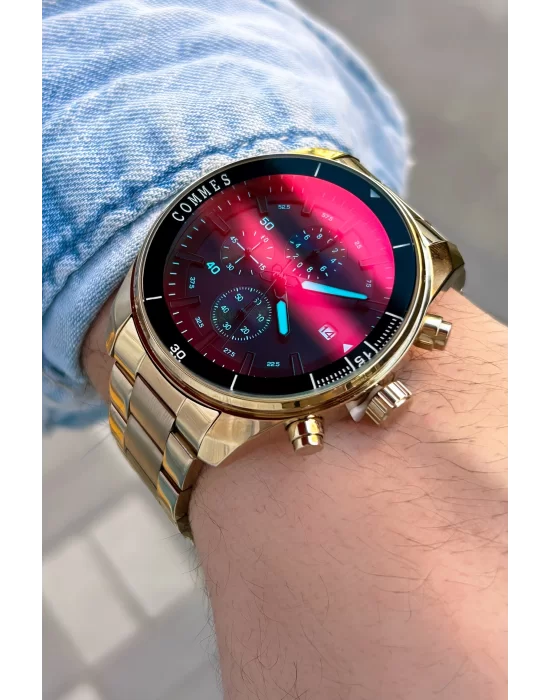 Commes Time Multi Fonksiyonlu Renkli Cam Erkek Kol Saati 3 ATM Su Geçirmezlik