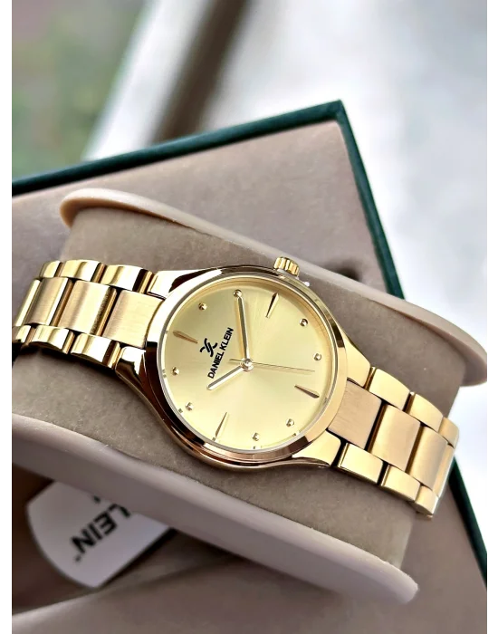 Daniel Klein Gold Renk Çelik Kordon Kadın Kol Saati 30 mm