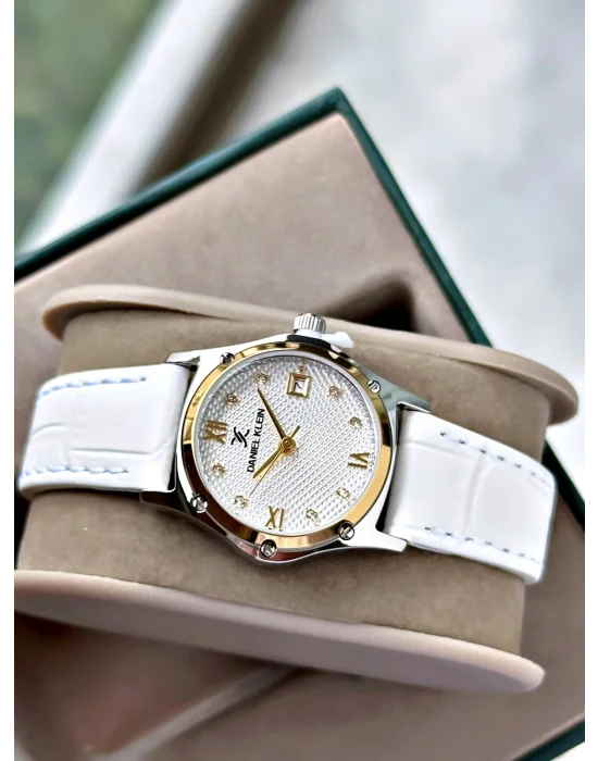 Daniel Klein Beyaz Deri Kordon Kadın Kol Saati 29 mm