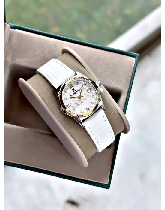 Daniel Klein Beyaz Deri Kordon Kadın Kol Saati 29 mm