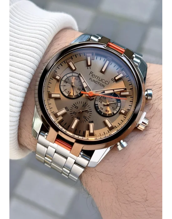 Ferrucci Function FCF.03285FM.06 Çelik Kordon Erkek Kol Saati