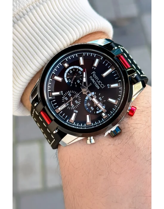 Ferrucci Function FCF.03286FK.01 Deri Kordon Erkek Kol Saati