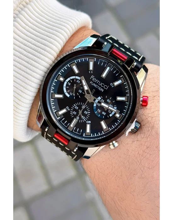 Ferrucci Function FCF.03286FK.01 Deri Kordon Erkek Kol Saati