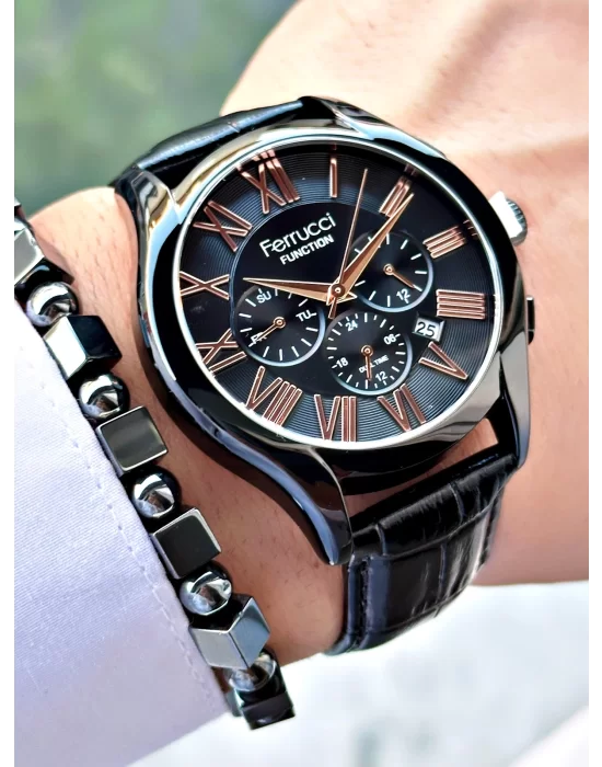 Ferrucci Function FCF.03218FK.03 Deri Kordon Erkek Kol Saati