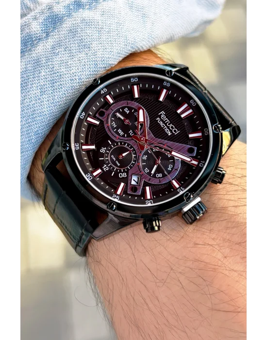 Ferrucci Function FCF13908FK.03 Deri Erkek Kol Saati
