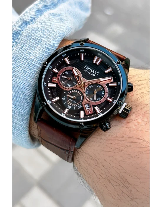Ferrucci Function FCF13908FK.02 Deri Erkek Kol Saati