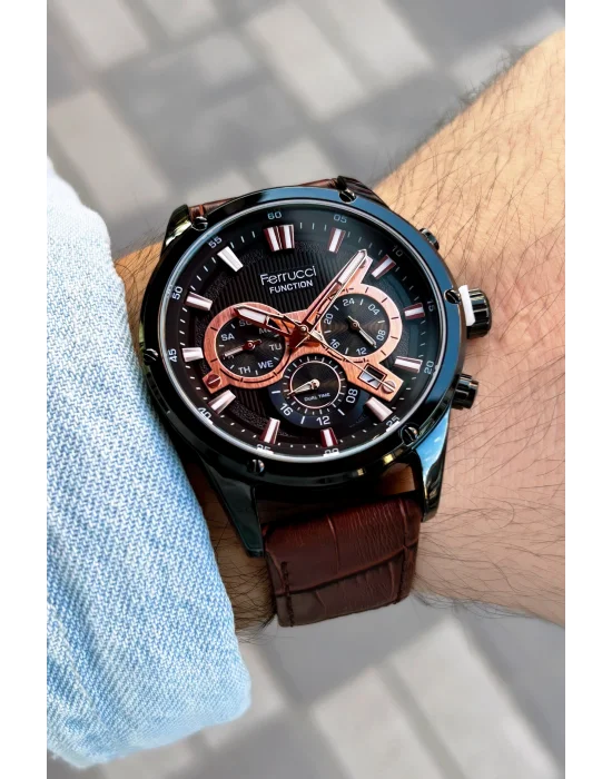 Ferrucci Function FCF13908FK.02 Deri Erkek Kol Saati