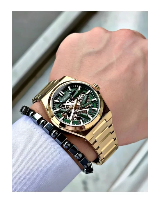 FERRUCCİ OTOMATİK YEŞİL KADRANLI GOLD METAL ERKEK KOL SAATİ