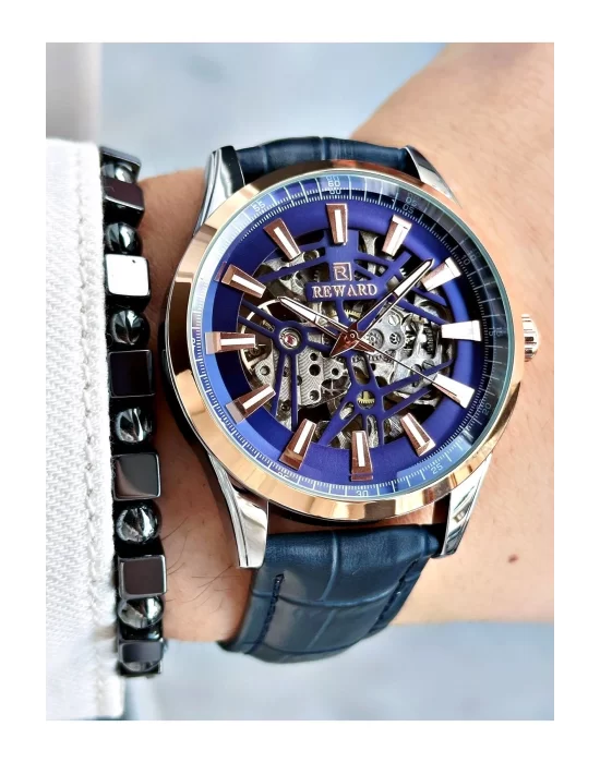 Reward A146411 Deri Kordon İskelet Model Otomatik Erkek Kol Saat