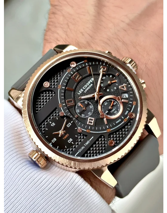Lee Cooper LC07650.456 Silikon Kordon Erkek Kol Saati 5 Atm Su Geçirmezlik