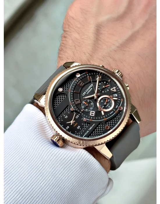 Lee Cooper LC07650.456 Silikon Kordon Erkek Kol Saati 5 Atm Su Geçirmezlik