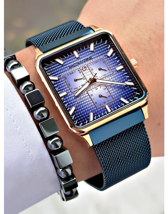 Pacomarine Kare PM.61219.01 Hasır Kordon Erkek Kol Saati