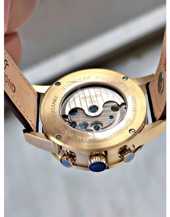 Raymond Özel Seri Otomatik Diplomat Klipsli Deri Kordon Erkek Saati