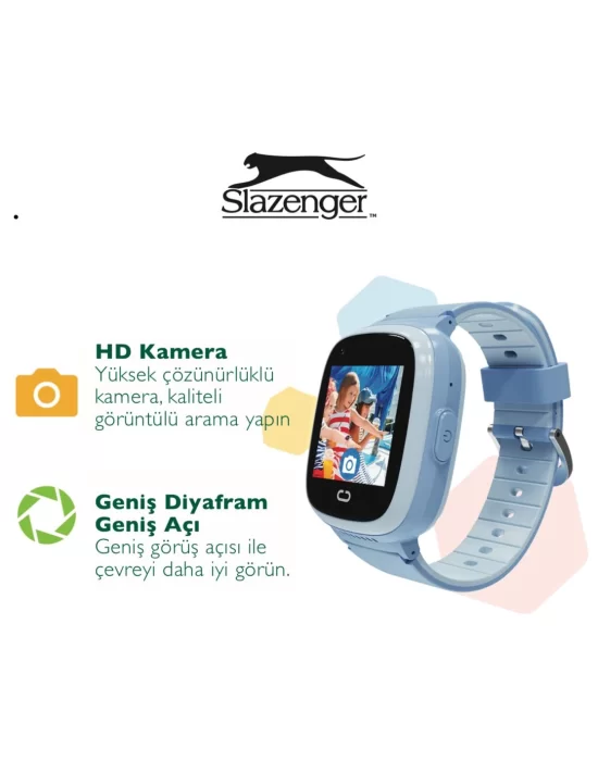 Slazenger SL.09.2158.5.02 Mavi Renk Çocuk Akıllı Saat Gprs Kameralı Sim Kartlı Sos Arama 4G