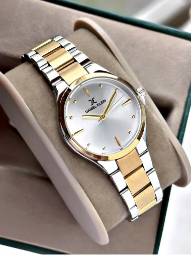 Daniel Klein Gold Gri Çelik Kordon Kadın Kol Saati 30 mm