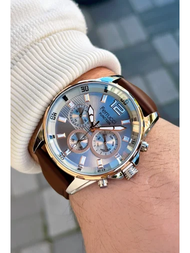 Ferrucci Function FCF.03265FK.05 Deri Kordon Erkek Kol Saati