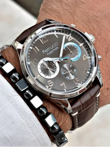 Ferrucci Function FCF.03318FK.01 Deri Kordon Erkek Kol Saati