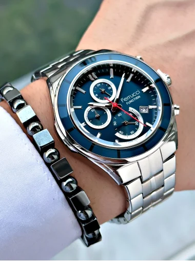 Ferrucci Function FCF.13568FM.04 Çelik Kordon Erkek Kol Saati