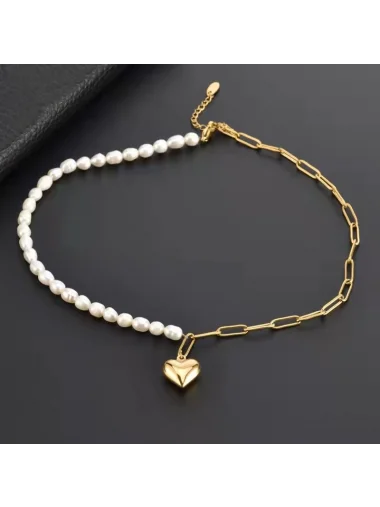 Lee Cooper LC.N.01230.180 İncili Çelik Kadın Kolye