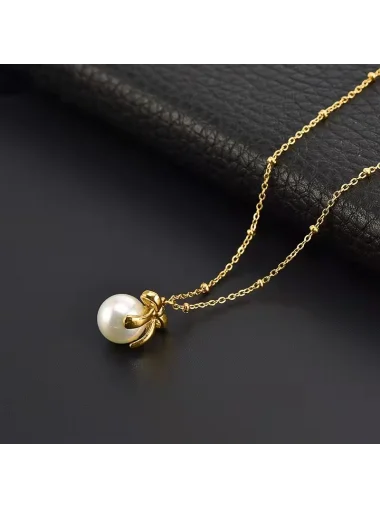 Lee Cooper LC.N.01232.180 İncili Çelik Kadın Kolye