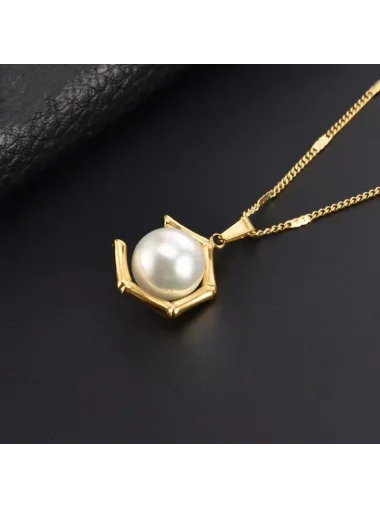 Lee Cooper LC.N.01236.180 İncili Çelik Kadın Kolye