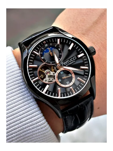 Ferrucci Otomatik Deri Kordon Erkek Kol Saati