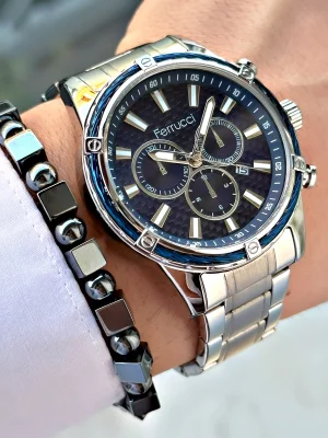 Ferrucci Takvimli Çelik Kordon Erkek Kol Saati
