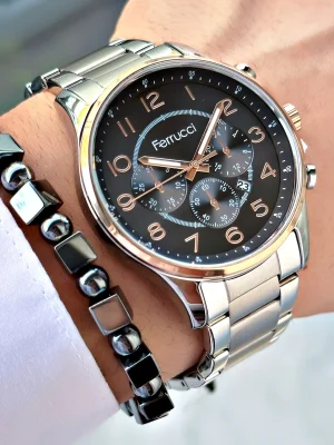 Ferrucci Takvimli Çelik Kordon Erkek Kol Saati