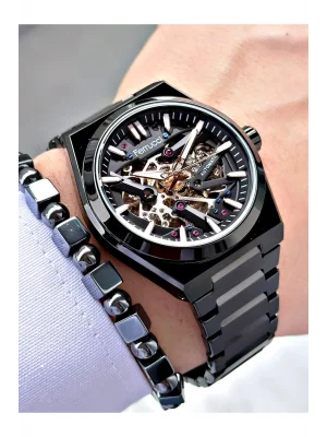 FERRUCCİ OTOMATİK SİYAH METAL ERKEK KOL SAATİ
