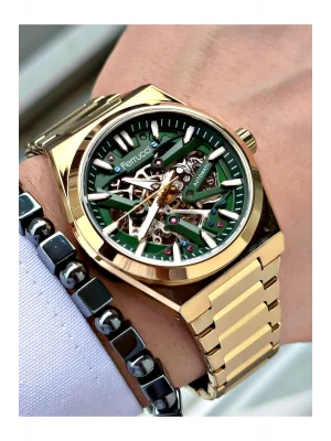 FERRUCCİ OTOMATİK YEŞİL KADRANLI GOLD METAL ERKEK KOL SAATİ