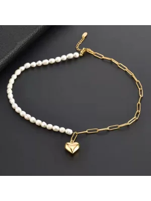 Lee Cooper LC.N.01230.180 İncili Çelik Kadın Kolye