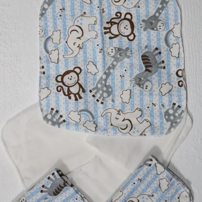 7 Adet Erkek Bebek Ağız Silme Mendili 100% Pamuk