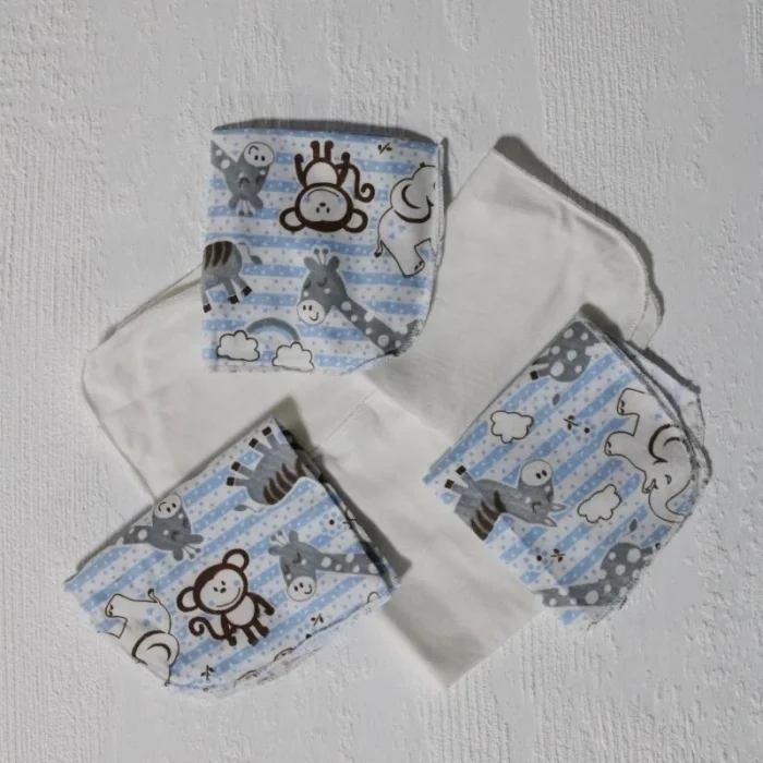 7 Adet Erkek Bebek Ağız Silme Mendili 100% Pamuk