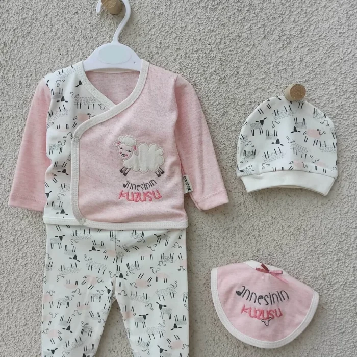 Annesinin Kuzusu Şapkalı Eldivenli 5li Kız Zıbın Seti