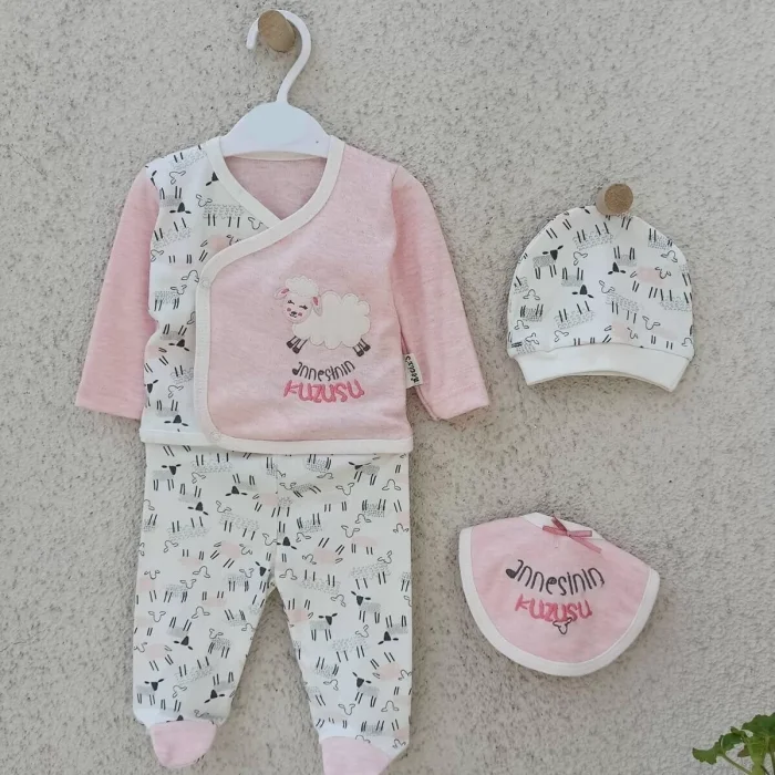 Annesinin Kuzusu Şapkalı Eldivenli 5li Kız Zıbın Seti