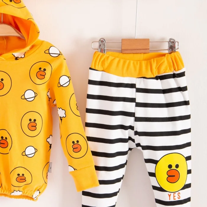 Civciv Desenli 2li % 100 Pamuk Erkek Bebek Takımı