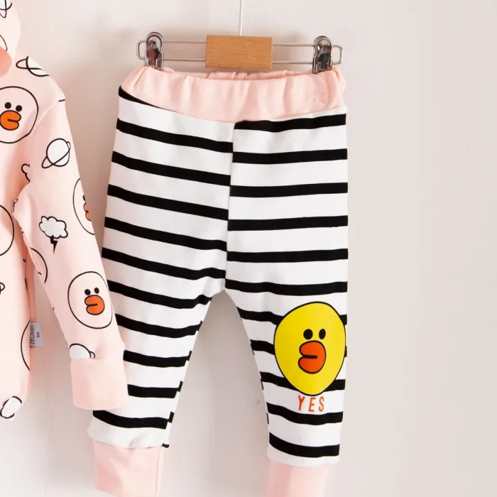 Civciv Desenli 2li % 100 Pamuk Kız Bebek Takımı