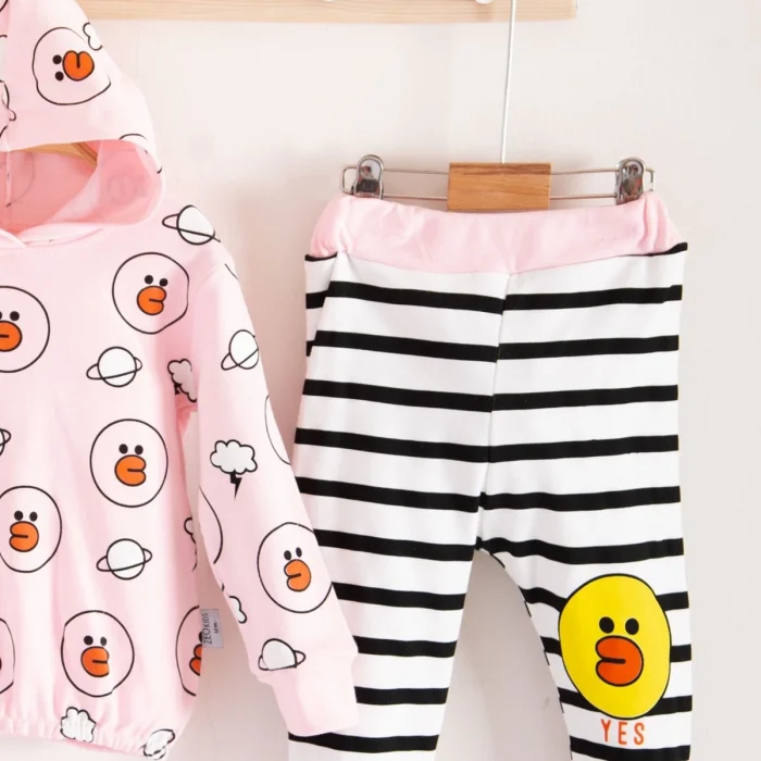 Civciv Desenli 2li % 100 Pamuk Kız Bebek Takımı