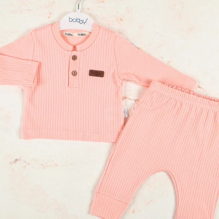 Çizgili Kumaş % 100 Pamuk 2li Unisex Takım