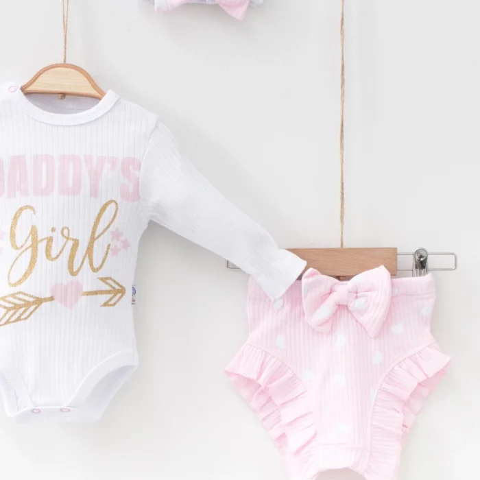 Daddys Girl Bandanalı Kız Bebek Takımı