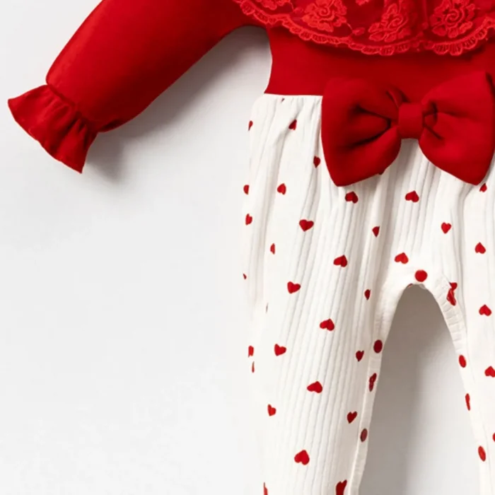 Dantel Yaka Kız Bebek Tulumu % 100 Pamuk